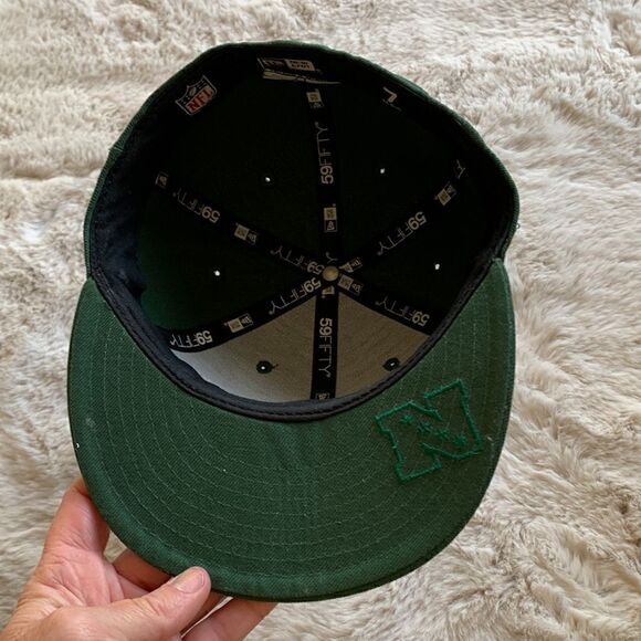 Vintage NFL‎ Green Bay Packers Football Embroidered New Era 59FIFTY Hat Sz 7 - Picture 7 of 11